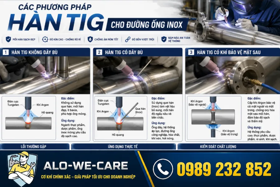 Các Phương Pháp Hàn TIG Cho Đường Ống Inox