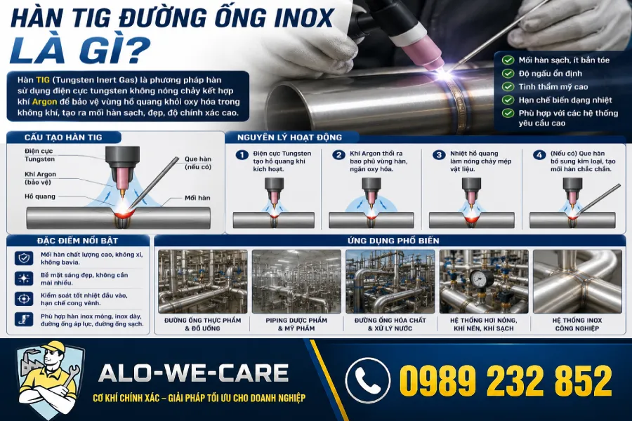 Hàn TIG Đường Ống Inox Là Gì?